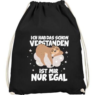 MoonWorks ® Turnbeutel Faultier Spruch lustig Ich hab das schon verstanden ist mir nur egal Geschenk Kein Bock Motivation Gymbag Schwarz unisize MoonWorks ® Turnbeutel Faultier Spruch lustig Ich hab das schon verstanden ist mir nur egal Geschenk Kein Bock Motivation Gymbag Schwarz unisize