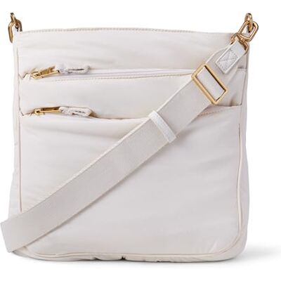 Amazon AE Accessories Damen Schlanke Nylon-Umhängetasche, Creme, Einheitsgröße Amazon AE Accessories Damen Schlanke Nylon-Umhängetasche, Creme, Einheitsgröße