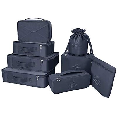 BETLLEMORY Koffer Organizer Reise Kleidertaschen 8 Sets/7 Farben Travel Gep?ck Organisatoren enthalten wasserdichte Schuh-Aufbewahrungsbeutel Bequeme Kompressions Beutel für Reisen ,Marine BETLLEMORY Koffer Organizer Reise Kleidertaschen 8 Sets/7 Farben Travel Gep?ck Organisatoren enthalten wasserdichte Schuh-Aufbewahrungsbeutel Bequeme Kompressions Beutel für Reisen ,Marine