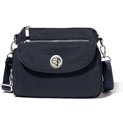 Baggallini Crossbody-Tasche für Damen, 25,4 X 17,8 cm, Leicht, Wasserabweisend, RFID-Schutz und Innenorganisation Calais, Umhängetasche, French Navy, Einheitsgröße Baggallini Crossbody-Tasche für Damen, 25,4 X 17,8 cm, Leicht, Wasserabweisend, RFID-Schutz und Innenorganisation Calais, Umhängetasche, French Navy, Einheitsgröße