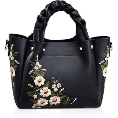 NICOLE & DORIS Elegant Handtasche Damen Shopper Tote PU-Leder Henkeltasche Frauen Schultertasche Bestickte Umhängetasche für Arbeit Schule Shoppin NICOLE & DORIS Elegant Handtasche Damen Shopper Tote PU-Leder Henkeltasche Frauen Schultertasche Bestickte Umhängetasche für Arbeit Schule Shoppin