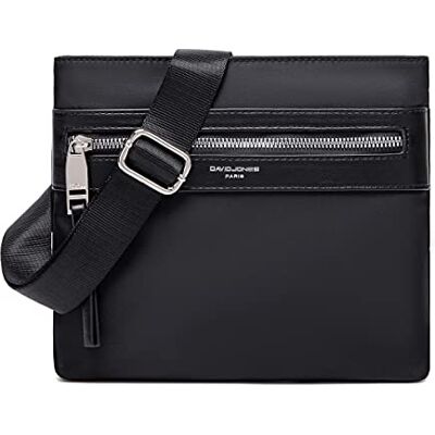 David Jones Herren Umhängetasche – Kleine Schultertasche Nylon PU Leder Messenger Tasche Flache Crossbody Bag Arbeit Business Klassisch Sport Elegante Handytasche Nylon Schwarz David Jones Herren Umhängetasche – Kleine Schultertasche Nylon PU Leder Messenger Tasche Flache Crossbody Bag Arbeit Business Klassisch Sport Elegante Handytasche Nylon Schwarz