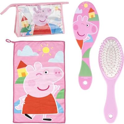 CERDÁ LIFE'S LITTLE MOMENTS Kulturbeutel für Reisen, Zubehör Peppa Wutz mit Kamm, Handtuch und Tasche Peppa Wutz – Kulturbeutel Peppa Wutz für Reisen oder Schule, Rosa, Transparente Kosmetiktasche mit Reißverschluss CERDÁ LIFE'S LITTLE MOMENTS Kulturbeutel für Reisen, Zubehör Peppa Wutz mit Kamm, Handtuch und Tasche Peppa Wutz – Kulturbeutel Peppa Wutz für Reisen oder Schule, Rosa, Transparente Kosmetiktasche mit Reißverschluss