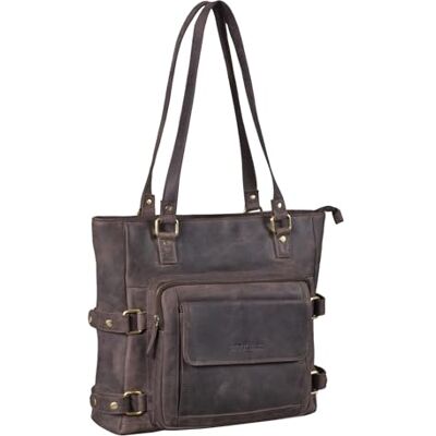 STILORD Liara Shopper Tasche Damen Groß Leder Handtasche Umhängetasche Schultertasche Elegante Tasche für Frauen DIN A4 Tote Bag Vintage Echtleder Farbe:dunkel braun STILORD Liara Shopper Tasche Damen Groß Leder Handtasche Umhängetasche Schultertasche Elegante Tasche für Frauen DIN A4 Tote Bag Vintage Echtleder Farbe:dunkel braun