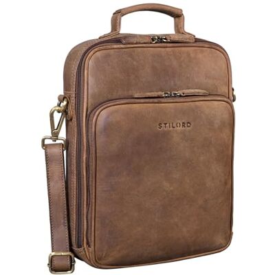 STILORD Can Männer Tasche Leder groß Vintage Herrentasche Umhängetasche 13,3 Zoll Cross-Body Bag Leder Unikat für den modernen Mann Echtleder Farbe:mittel braun STILORD Can Männer Tasche Leder groß Vintage Herrentasche Umhängetasche 13,3 Zoll Cross-Body Bag Leder Unikat für den modernen Mann Echtleder Farbe:mittel braun