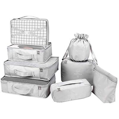 BETLLEMORY Koffer Organizer Reise Kleidertaschen 8 Sets/7 Farben Travel Gep?ck Organisatoren enthalten wasserdichte Schuh-Aufbewahrungsbeutel Bequeme Kompressions Beutel für Reisen ,Grau BETLLEMORY Koffer Organizer Reise Kleidertaschen 8 Sets/7 Farben Travel Gep?ck Organisatoren enthalten wasserdichte Schuh-Aufbewahrungsbeutel Bequeme Kompressions Beutel für Reisen ,Grau
