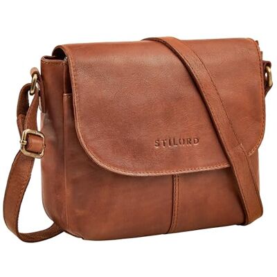 STILORD Elowen Stylishe Kleine Umhängetasche Damen Leder Handtasche Cognac Klein Echtleder Damentasche Vintage Ledertasche Crossbody Bag Schultertasche STILORD Elowen Stylishe Kleine Umhängetasche Damen Leder Handtasche Cognac Klein Echtleder Damentasche Vintage Ledertasche Crossbody Bag Schultertasche