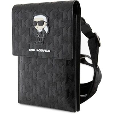 CG MOBILE KARL LAGERFELD Tasche KLWBSAKHPKK Schwarz Saffiano Monogram Ikonik CG MOBILE KARL LAGERFELD Tasche KLWBSAKHPKK Schwarz Saffiano Monogram Ikonik