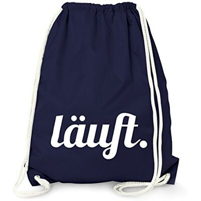 MoonWorks Turnbeutel mit Spruch, läuft, Beutel Tasche Sportbeutel Jutebeutel Gymbag Navy unisize MoonWorks Turnbeutel mit Spruch, läuft, Beutel Tasche Sportbeutel Jutebeutel Gymbag Navy unisize