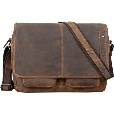 STILORD Curtis Umhängetasche Leder als Messenger Bag oder Aktentasche Vintage Laptoptasche 15,6 Zoll Schultertasche Büchertasche Echtleder Farbe:Santana braun STILORD Curtis Umhängetasche Leder als Messenger Bag oder Aktentasche Vintage Laptoptasche 15,6 Zoll Schultertasche Büchertasche Echtleder Farbe:Santana braun