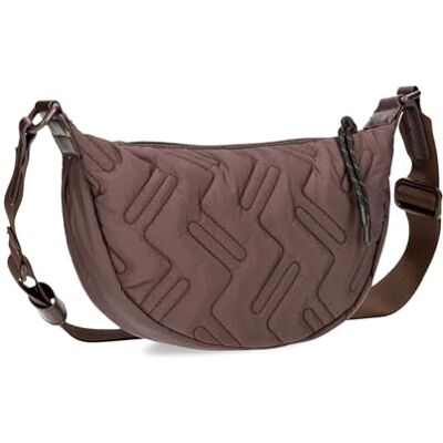 Zwei Damen Puffer Tasche Cleo CL50 gesteppte moonbag 2 Liter wasserabweisende quilted Puffy Bag Halbmond-Form, recyceltes Nylon, Stepptasche tragbar als Umhängetasche oder crossbody Zwei Damen Puffer Tasche Cleo CL50 gesteppte moonbag 2 Liter wasserabweisende quilted Puffy Bag Halbmond-Form, recyceltes Nylon, Stepptasche tragbar als Umhängetasche oder crossbody