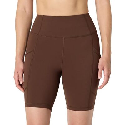 Amazon Damen Active Total Train Bikershorts Mit Hoher Taille 18cm Für Gym-Workout Und Radfahren Mit Taschen, Haselnuss, M Amazon Damen Active Total Train Bikershorts Mit Hoher Taille 18cm Für Gym-Workout Und Radfahren Mit Taschen, Haselnuss, M