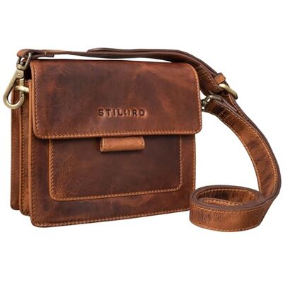 STILORD Naomi Elegante Ledertasche Damen Umhängetasche Kleine Handtasche Clutch Vintage Schultertasche mit Gurt Echtleder Farbe:mittel braun STILORD Naomi Elegante Ledertasche Damen Umhängetasche Kleine Handtasche Clutch Vintage Schultertasche mit Gurt Echtleder Farbe:mittel braun