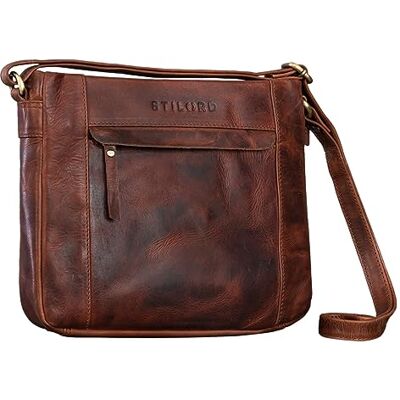 STILORD Terra Ledertasche Damen Umhängetasche Vintage Handtasche für Frauen Klassische Schultertasche Freizeittasche zum Umhängen Echtleder Farbe:Porto Cognac STILORD Terra Ledertasche Damen Umhängetasche Vintage Handtasche für Frauen Klassische Schultertasche Freizeittasche zum Umhängen Echtleder Farbe:Porto Cognac
