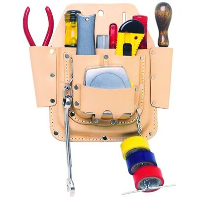 Custom Leathercraft CLC W438 Werkzeugtasche, strapazierfähig, 6 Taschen, Hellbraun Custom Leathercraft CLC W438 Werkzeugtasche, strapazierfähig, 6 Taschen, Hellbraun
