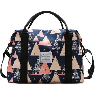 NWLR Reisetasche, Wochenendtasche, Übernachtungstasche, Sporttasche mit getrennter Tasche für Damen und Mädchen, Schultertasche, wasserabweisend, Farbiges Dreieck NWLR Reisetasche, Wochenendtasche, Übernachtungstasche, Sporttasche mit getrennter Tasche für Damen und Mädchen, Schultertasche, wasserabweisend, Farbiges Dreieck