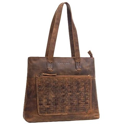 STILORD Theresa Shopper Damen Groß Leder Geflochten Schultertasche Vintage Handtasche Echtleder Handtasche Damen Laptop Tasche Farbe:vinto braun STILORD Theresa Shopper Damen Groß Leder Geflochten Schultertasche Vintage Handtasche Echtleder Handtasche Damen Laptop Tasche Farbe:vinto braun
