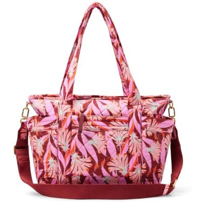Amazon Damen Quilted Cotton Tote Handbag, Rosa mit Blumenmuster, Einheitsgröße Amazon Damen Quilted Cotton Tote Handbag, Rosa mit Blumenmuster, Einheitsgröße