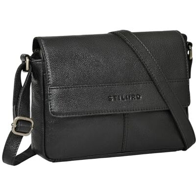 STILORD Miley Elegante Kleine Umhängetasche Damen Leder Handtasche Schwarz Ledertasche Klein Echtleder Damenhandtasche Crossbody Bag Schultertasche mit Reißverschluss STILORD Miley Elegante Kleine Umhängetasche Damen Leder Handtasche Schwarz Ledertasche Klein Echtleder Damenhandtasche Crossbody Bag Schultertasche mit Reißverschluss