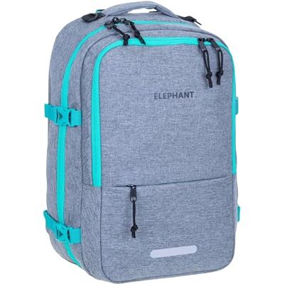 Elephant Fly Medium Reiserucksack Handgepäck 33L, Grau Türkis M 13125 +g Flugzeug Bus Reiserucksack Anti-Theft Tasche Damen Herren + Koffergurt Elephant Fly Medium Reiserucksack Handgepäck 33L, Grau Türkis M 13125 +g Flugzeug Bus Reiserucksack Anti-Theft Tasche Damen Herren + Koffergurt
