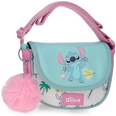 Disney Joumma Stitch Little Destruction Schultertasche mit Revers, Türkisgrün, 16 x 14 x 5 cm, PVC Disney Joumma Stitch Little Destruction Schultertasche mit Revers, Türkisgrün, 16 x 14 x 5 cm, PVC