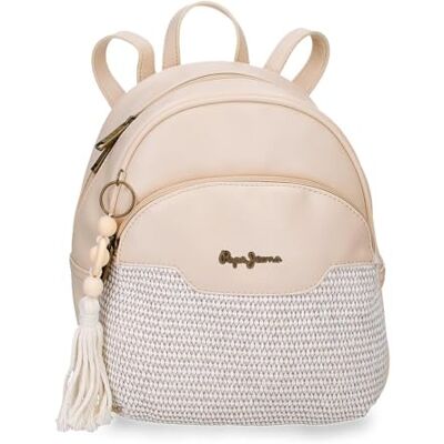 Pepe Jeans Clara Mochila Casual Beige 21x27,5x10 cm Polyester y PU L von Joumma Bags Pepe Jeans Clara Mochila Casual Beige 21x27,5x10 cm Polyester y PU L von Joumma Bags