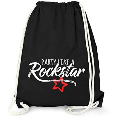 MoonWorks Turnbeutel Party Like a Rockstar Party Beutel Tasche Gymbag Schwarz unisize MoonWorks Turnbeutel Party Like a Rockstar Party Beutel Tasche Gymbag Schwarz unisize