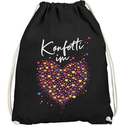 MoonWorks ® Turnbeutel Konfetti Herz Accessoires Fasching Gadgets Spruch lustig Faschingsartikel Tasche Gymbag Schwarz unisize MoonWorks ® Turnbeutel Konfetti Herz Accessoires Fasching Gadgets Spruch lustig Faschingsartikel Tasche Gymbag Schwarz unisize