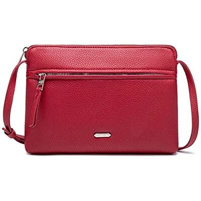 David Jones Damen Kleine Umhängetasche Flache Handtasche PU Leder Frau Elegante Tasche Klassische Crossbody Bag Einfache Abendtasche Mehrere Taschen Alltag Reise Shopping Party Rot David Jones Damen Kleine Umhängetasche Flache Handtasche PU Leder Frau Elegante Tasche Klassische Crossbody Bag Einfache Abendtasche Mehrere Taschen Alltag Reise Shopping Party Rot