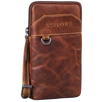 STILORD 'Tyrell' Brusttasche Herren Leder Schultertasche mit Gürtelschlaufe Handytasche zum Umhängen Brustbeutel Crossbody Bag Vintage Gürteltasche, Farbe:salerno braun STILORD 'Tyrell' Brusttasche Herren Leder Schultertasche mit Gürtelschlaufe Handytasche zum Umhängen Brustbeutel Crossbody Bag Vintage Gürteltasche, Farbe:salerno braun