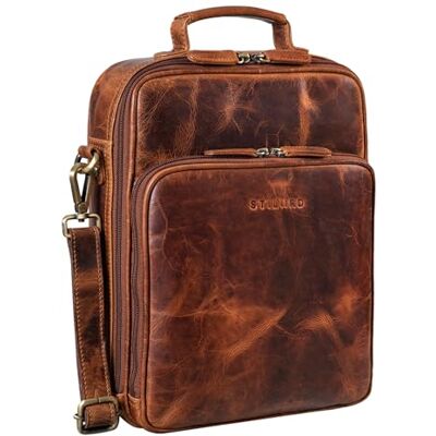 STILORD Can Männer Tasche Leder groß Vintage Herrentasche Umhängetasche 13,3 Zoll Cross-Body Bag Leder Unikat für den modernen Mann Echtleder Farbe:mittel braun STILORD Can Männer Tasche Leder groß Vintage Herrentasche Umhängetasche 13,3 Zoll Cross-Body Bag Leder Unikat für den modernen Mann Echtleder Farbe:mittel braun