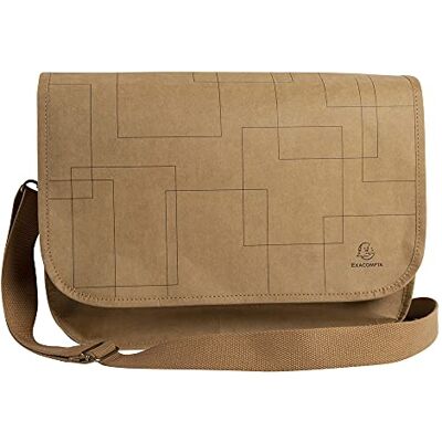 Exacompta 17650E Premium Tasche Eterneco mit 15" Laptopfach und Gurt wasserabweisend aus pflanzlichen und veganen Materialien ideale Umhängetasche für Schule, Uni und Arbeit Kunstlederoptik braun Exacompta 17650E Premium Tasche Eterneco mit 15" Laptopfach und Gurt wasserabweisend aus pflanzlichen und veganen Materialien ideale Umhängetasche für Schule, Uni und Arbeit Kunstlederoptik braun