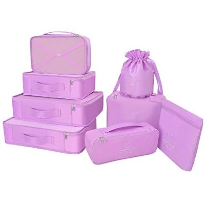 BETLLEMORY Koffer Organizer Reise Kleidertaschen 8 Sets/7 Farben Travel Gep?ck Organisatoren enthalten wasserdichte Schuh-Aufbewahrungsbeutel Bequeme Kompressions Beutel für Reisen ,Violett BETLLEMORY Koffer Organizer Reise Kleidertaschen 8 Sets/7 Farben Travel Gep?ck Organisatoren enthalten wasserdichte Schuh-Aufbewahrungsbeutel Bequeme Kompressions Beutel für Reisen ,Violett