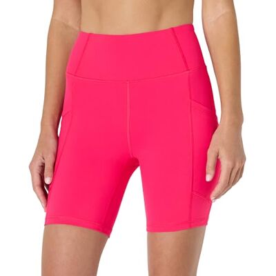 Amazon Damen Active Total Train Bikershorts Mit Hoher Taille 18cm Für Gym-Workout Und Radfahren Mit Taschen, Intensive Rosa, XL Amazon Damen Active Total Train Bikershorts Mit Hoher Taille 18cm Für Gym-Workout Und Radfahren Mit Taschen, Intensive Rosa, XL