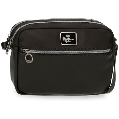 Pepe Jeans Christine, Kulturbeutel, Umhängetaschen, Organizer, verschiedene Fächer, aus Polyester und Kunstlederdetails von Joumma Bags, Schwarz, Talla única, Doppelte Schultertasche Pepe Jeans Christine, Kulturbeutel, Umhängetaschen, Organizer, verschiedene Fächer, aus Polyester und Kunstlederdetails von Joumma Bags, Schwarz, Talla única, Doppelte Schultertasche