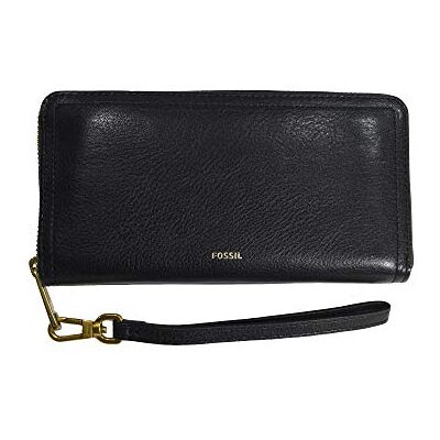 Fossil Brieftasche für Frauen Logan, Leder/Polyurethan Trim Zip Clutch schwarz 19,7 cm L x 1,9 cm B x 10,2 cm H SL7831001 Fossil Brieftasche für Frauen Logan, Leder/Polyurethan Trim Zip Clutch schwarz 19,7 cm L x 1,9 cm B x 10,2 cm H SL7831001