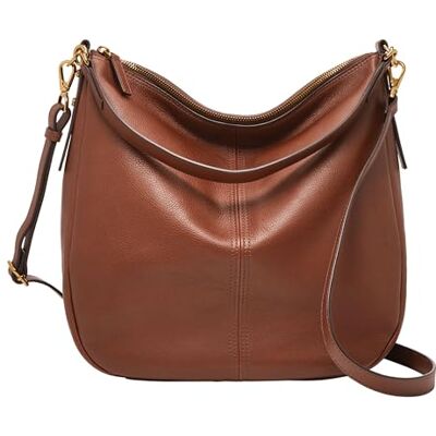Fossil Jolie Hobo-Handtasche für Damen, Leder, Henkeltasche, Braun (Modell: ZB1434200) Fossil Jolie Hobo-Handtasche für Damen, Leder, Henkeltasche, Braun (Modell: ZB1434200)