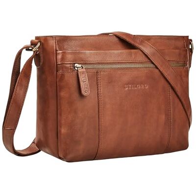 STILORD "Bianca Mittelgroße Ledertasche Damen Handtasche Schwarz Mittelgroß Echtleder Damentasche Vintage Umhängetasche Leder Schultertasche Crossbody Bag mit Reißverschluss STILORD "Bianca Mittelgroße Ledertasche Damen Handtasche Schwarz Mittelgroß Echtleder Damentasche Vintage Umhängetasche Leder Schultertasche Crossbody Bag mit Reißverschluss