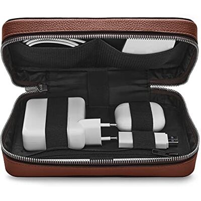 Woolnut Tech-Organizer aus Leder für Apple Zubehör Cognac Braun Woolnut Tech-Organizer aus Leder für Apple Zubehör Cognac Braun
