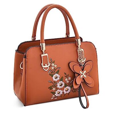 NICOLE & DORIS Elegante Handtasche Schultertasche Damen Klein Henkeltasche mit Stickerei Blume Frauen Umhängetasche PU Leder Crossbody Bag NICOLE & DORIS Elegante Handtasche Schultertasche Damen Klein Henkeltasche mit Stickerei Blume Frauen Umhängetasche PU Leder Crossbody Bag