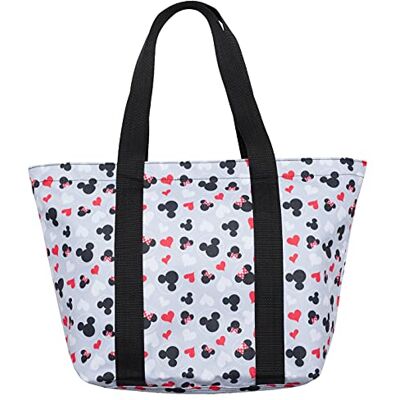 Disney Tote Mickey & Minnie Mouse Icon Print Zipper Travel Bag Disney Tote Mickey & Minnie Mouse Icon Print Zipper Travel Bag