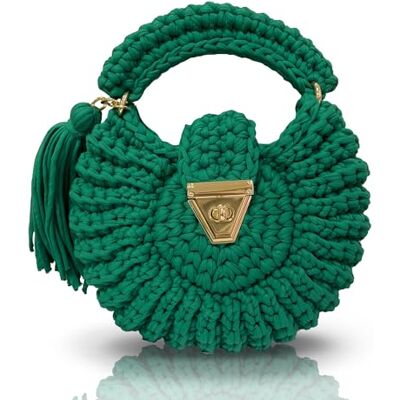 CHQEL Abend-Clutch für Damen, handgefertigt, gehäkelt, Hochzeit, Party, Geldbörse, kleine Klappe, formelle Umhängetasche, Abend-Clutch, Grüne Muschel CHQEL Abend-Clutch für Damen, handgefertigt, gehäkelt, Hochzeit, Party, Geldbörse, kleine Klappe, formelle Umhängetasche, Abend-Clutch, Grüne Muschel