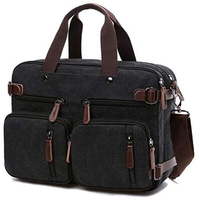 CROCOD Umwandelbarer Laptop-Rucksack, 17,3 Zoll, Messenger-Tasche für Damen/Herren Schwarz schwarz 17.3 Inch CROCOD Umwandelbarer Laptop-Rucksack, 17,3 Zoll, Messenger-Tasche für Damen/Herren Schwarz schwarz 17.3 Inch