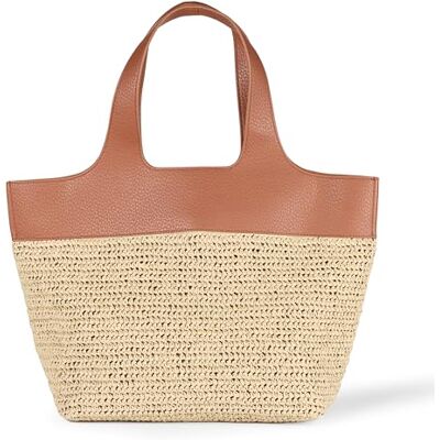 Amazon Damen Oversize-Shopper, Tragetasche, Brauner Bast, Einheitsgröße Amazon Damen Oversize-Shopper, Tragetasche, Brauner Bast, Einheitsgröße