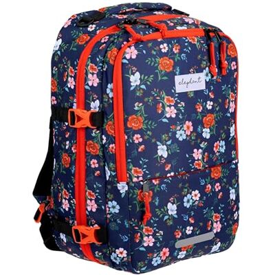 Elephant Fly Medium Reiserucksack Handgepäck 33L, Blue Flower M 13111 +g Flugzeug Bus Reiserucksack Anti-Theft Tasche Damen Herren + Koffergurt Elephant Fly Medium Reiserucksack Handgepäck 33L, Blue Flower M 13111 +g Flugzeug Bus Reiserucksack Anti-Theft Tasche Damen Herren + Koffergurt