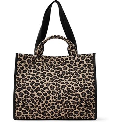 Amazon Damen Jacquard-Tragetasche, Einkaufstasche, Hellbrauner Leopardenmuster, Einheitsgröße Amazon Damen Jacquard-Tragetasche, Einkaufstasche, Hellbrauner Leopardenmuster, Einheitsgröße