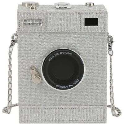 RAFGALDEX Kameratasche aus PU Leder, kleine quadratische Tasche, Silver Kleine quadratische Tasche aus PU Leder für Damen, Umschlag Clutch, Umhängetasche mit Kettenriemen, Messenger RAFGALDEX Kameratasche aus PU Leder, kleine quadratische Tasche, Silver Kleine quadratische Tasche aus PU Leder für Damen, Umschlag Clutch, Umhängetasche mit Kettenriemen, Messenger