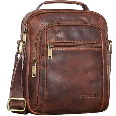 STILORD Lucky Umhängetasche Herren Klein Leder Handtasche Männer Ledertasche Crossbody Bag Vintage Umschlagtasche zum Umhängen Echtleder Businesstasche Farbe:Prestige braun STILORD Lucky Umhängetasche Herren Klein Leder Handtasche Männer Ledertasche Crossbody Bag Vintage Umschlagtasche zum Umhängen Echtleder Businesstasche Farbe:Prestige braun