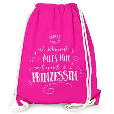 MoonWorks witziger Turnbeutel ich schmeiß alles hin und werd Prinzessin Sprüche Spruch Turn-Beutel Tasche Gymbag Fuchsia unisize MoonWorks witziger Turnbeutel ich schmeiß alles hin und werd Prinzessin Sprüche Spruch Turn-Beutel Tasche Gymbag Fuchsia unisize