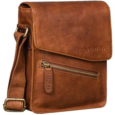 STILORD Umhängetasche aus Leder Cognac 8 Zoll Schultertasche Vintage Ledertasche für Männer Herren Messenger Bag Steve STILORD Umhängetasche aus Leder Cognac 8 Zoll Schultertasche Vintage Ledertasche für Männer Herren Messenger Bag Steve